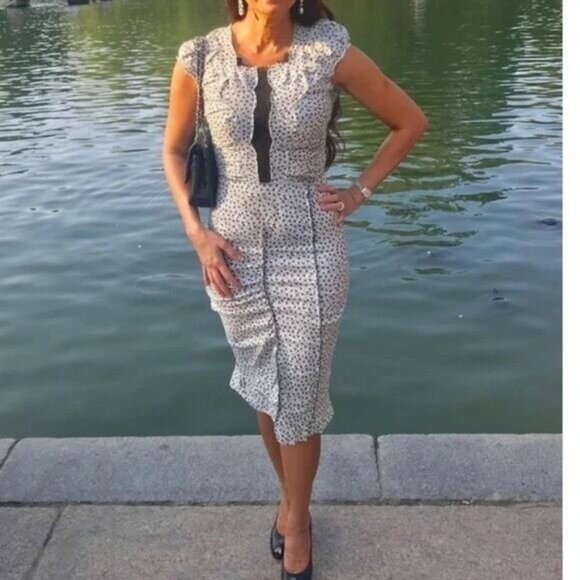 Nina Ricci Linen Knee-Length Dress Size: XS/S | US 2-4, FR36 NEW - Picture 10 of 10